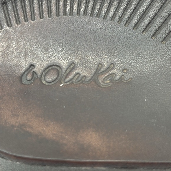 OluKai Ao Loa Brown Leather Platform Flip Flops Size 8 FFFT6817 - Picture 6 of 7